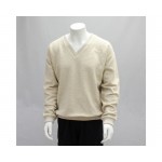 Mens Hobnail V-Neck Oatmeal