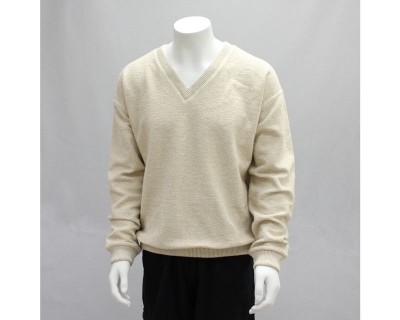 Mens Hobnail V-Neck Oatmeal