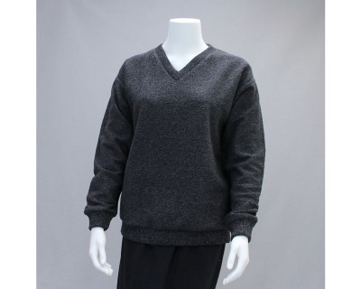 Wms Hobnail V-Neck Graphite