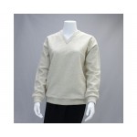 Wms Hobnail V-Neck Oatmeal