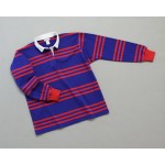 Wms Track Stripe Rugby Lapis Red