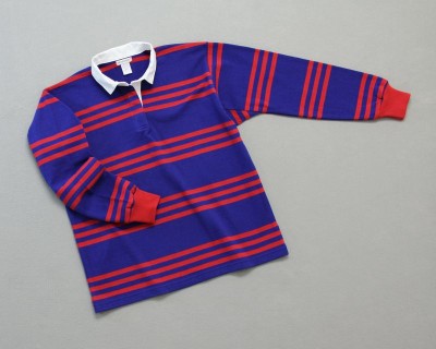 Wms Track Stripe Rugby Lapis Red