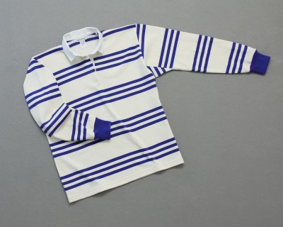 Wms Track Stripe Rugby Natural Royal