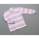 Wms Track Stripe Rugby Pink Blue