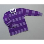 Wms Track Stripe Rugby Plum Violet