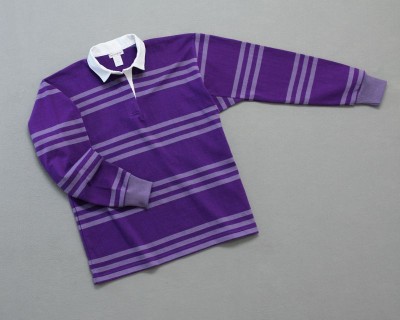 Wms Track Stripe Rugby Plum Violet