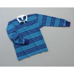 Wms Track Stripe Rugby Teal Navy
