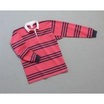 Wms Track Stripe Rugby Watermelon Charcoal