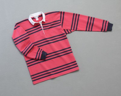 Wms Track Stripe Rugby Watermelon Charcoal