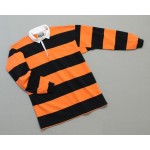 Mns Hoop Stripe Rugby Black Orange