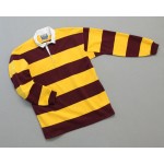 Mns Hoop Stripe Rugby Burgundy Gold