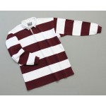 Mns Hoop Stripe Rugby Burgundy White