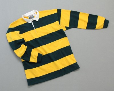 Mns Hoop Stripe Rugby Evergreen Gold