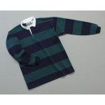 Wms College Stripe Rugby Navy Evergreen