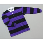 Mns Hoop Stripe Rugby Purple Black