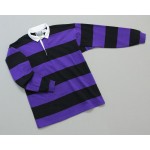 Wms College Stripe Rugby Purple Black