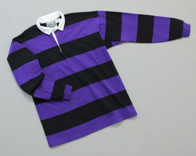 Mns Hoop Stripe Rugby Purple Black