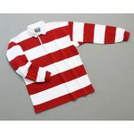 Mns Hoop Stripe Rugby Red White