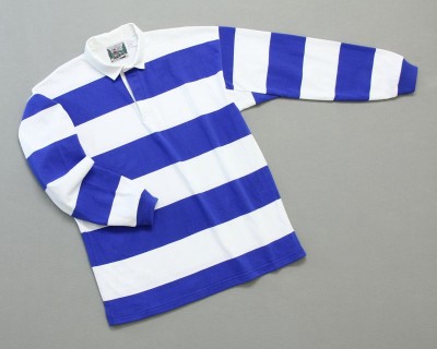 Mns Hoop Stripe Rugby Royal White