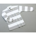 Mns Hoop Stripe Rugby White Gray