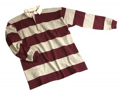 Mns Hoop Stripe Rugby Burgundy Smokey