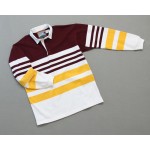 Mns Columbia Stripe Rugby Burgundy White Gold