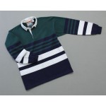 Mns Columbia Stripe Rugby Evergreen Navy White