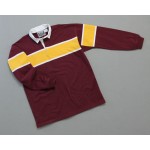 Mns Team Stripe Rugby Burgundy White Gold