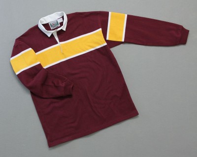 Mns Team Stripe Rugby Burgundy White Gold