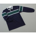 Mns Team Stripe Rugby Navy White Evergreen