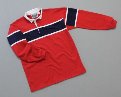 Mns Team Stripe Rugby Red White Navy