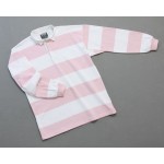 Mns Hoop Stripe Rugby Pink White