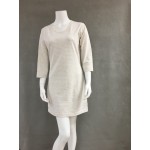 Wms Fine Gauge Dress Silver-heather/Natural
