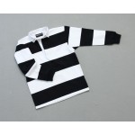 Kid's College Stripe Rugby Black White