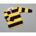 Kid's College Stripe Rugby Navy Gold