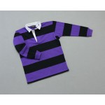 Kid's College Stripe Rugby Purple Black