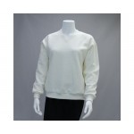 Wms Hobnail V-Neck Ivory