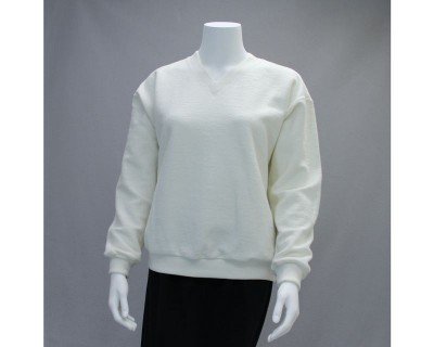 Wms Hobnail V-Neck Ivory