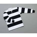 Wms College Stripe Rugby Black White