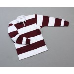 Wms College Stripe Rugby Burgundy White