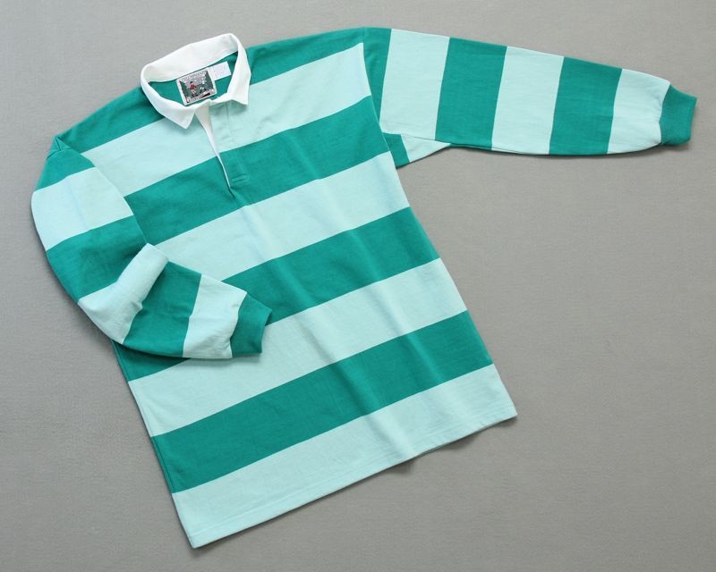 Green Striped Rugby Polo | vlr.eng.br